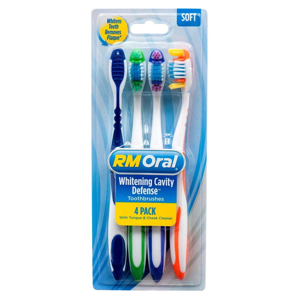 Rm Oral Whitening Cavity Defense Soft Toothbrush Pack, 4 Ea