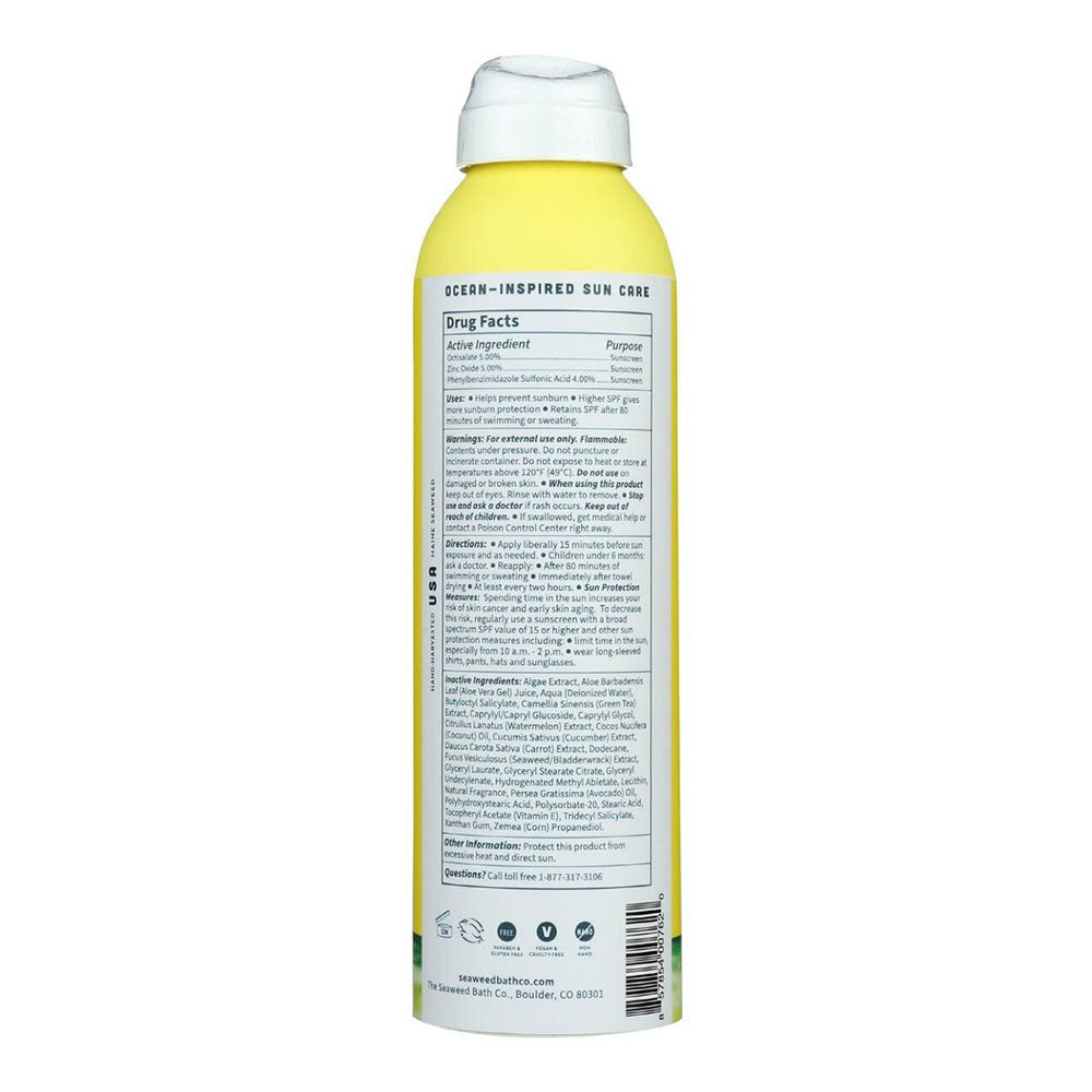 The Seaweed Bath Co Cooling Mist Sport SPF 60 Sunscreen Spray, 6 Oz