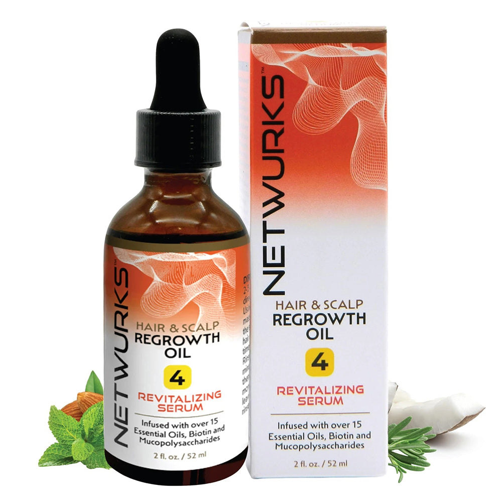 Netwurks Hair and Scalp Regrowth Oil with Pure Rosemary and Coconut Oil 2Oz (52ml)