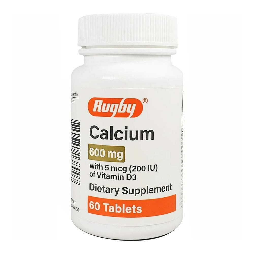 Rugby Calcium 600 Mg with Vitamin D3 Supplement Tablets, 60 Ea