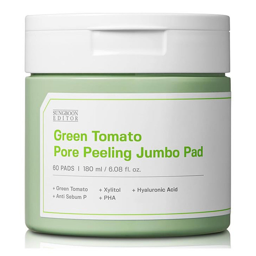 Sungboon Editor Green Tomato Pore Peeling Jumbo Pad for Face 60Ea (180ml)