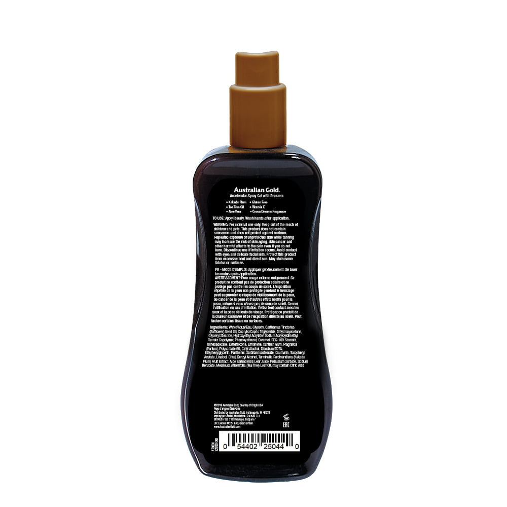 Australian Gold Dark Tanning Accelerator Spray Gel With Bronzer, 8 Oz