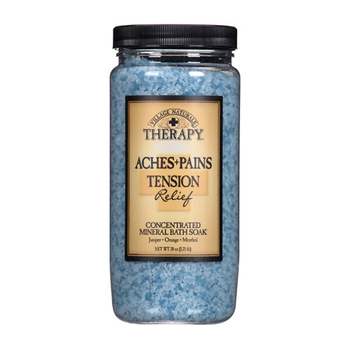 Village Naturals Therapy Aches Plus Pains Tension Relief Mineral Bath Soak, 20 Oz