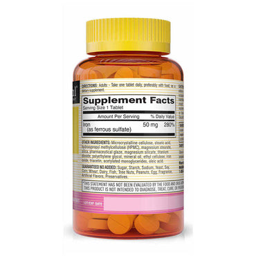Mason Naturals Iron 50 mg Slow Release Tablets, 60 Ea