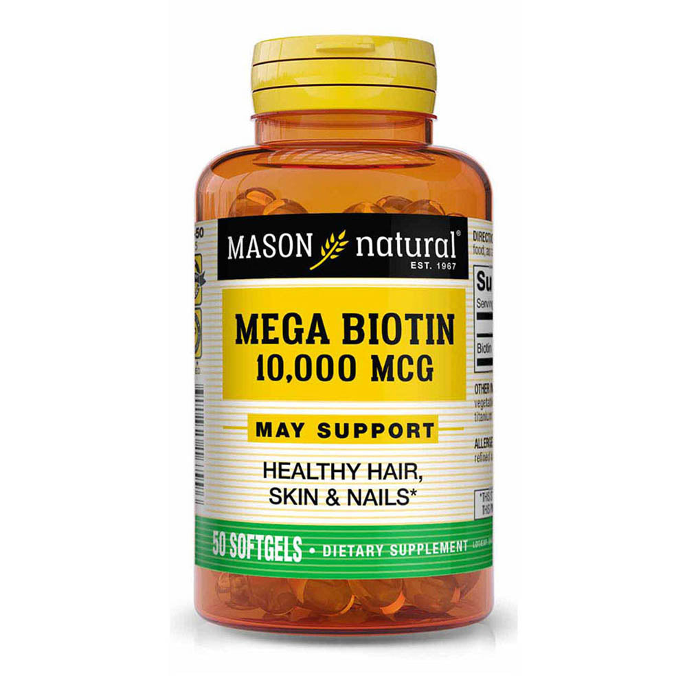 Mason Natural Liquid Mega Biotin 10000 Mcg Softgels - 50 Ea