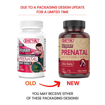Deva Nutrition Prenatal Multivitamin And Mineral One Daily Tablets, Vegan, 90 Ea