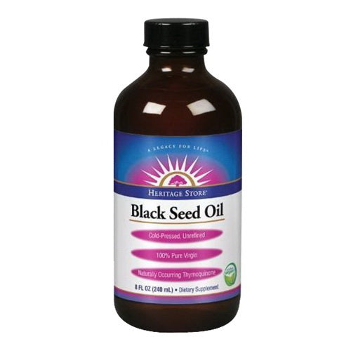 Heritage Store 100% Pure Virgin Black Seed Oil, 8 Oz