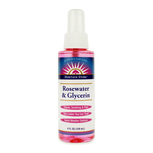 Heritage Store Rosewater and Glycerin Hydrating Facial Mist 4Oz (118ml)
