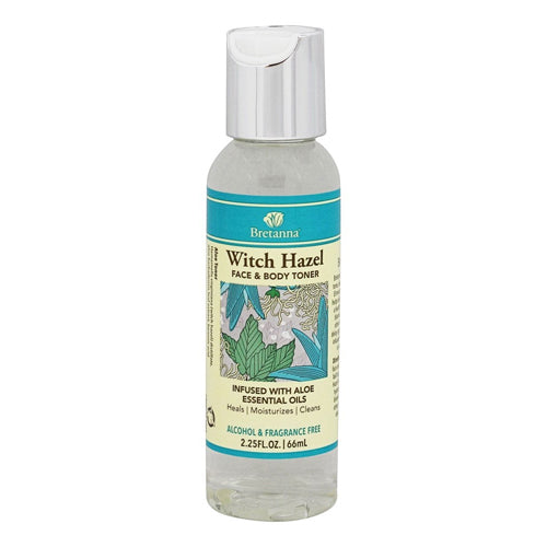 Bretanna Witch Hazel Face and Body Toner Infused with Aloe Essential Oils Alcohol Free 2.25Oz (66ml)