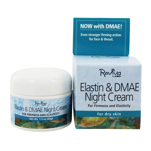 Reviva Labs Elastin And DMAE Night Cream, For Dry Skin, 1.5 Oz