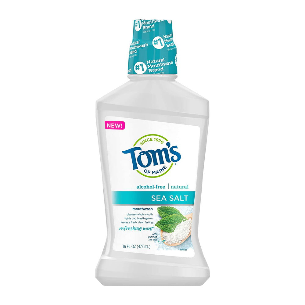 Toms of Maine Sea Salt Mouthwash, Refreshing Mint, 16 Oz