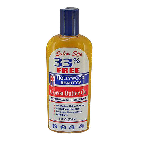 Hollywood Beauty Cocoa Butter Hair Oil For Healthy Hair, 8 Oz
