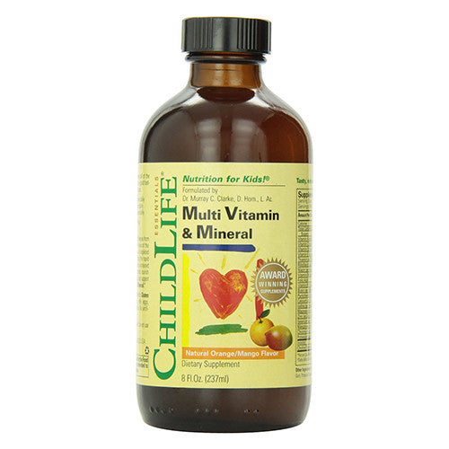 Child Life Multi Vitamin And Mineral Formula Liquid, Orange And Mango - 8 Oz