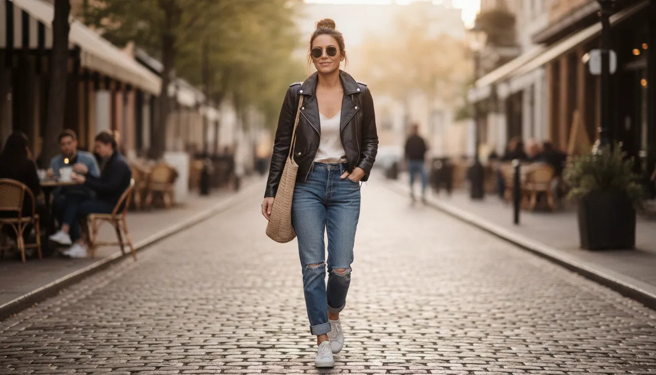 Comment porter la veste en cuir de manière décontractée