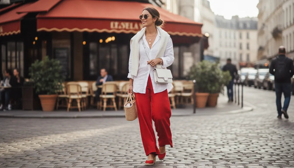 Tenues décontractées rouge et blanc pour femme : l'élégance sans effort