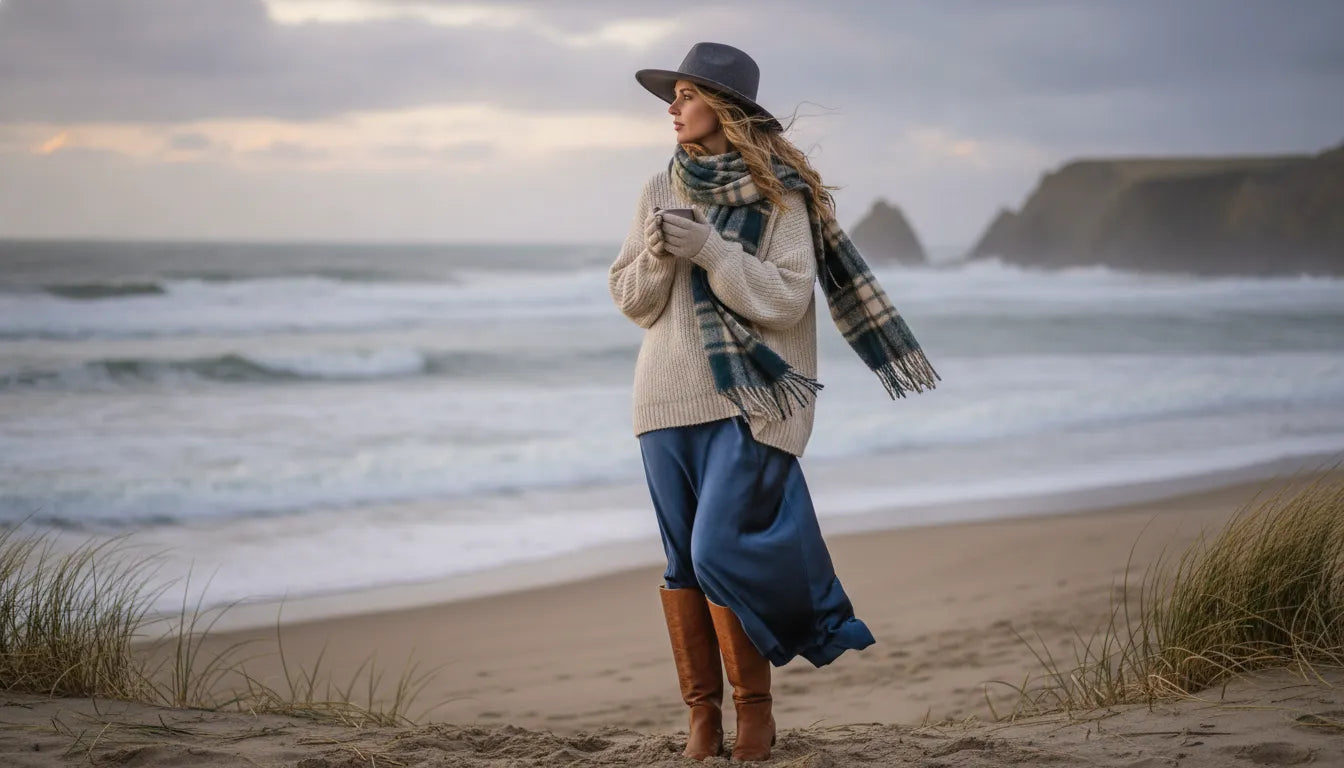 Tenues de plage en hiver : comment rester stylée face à l'océan