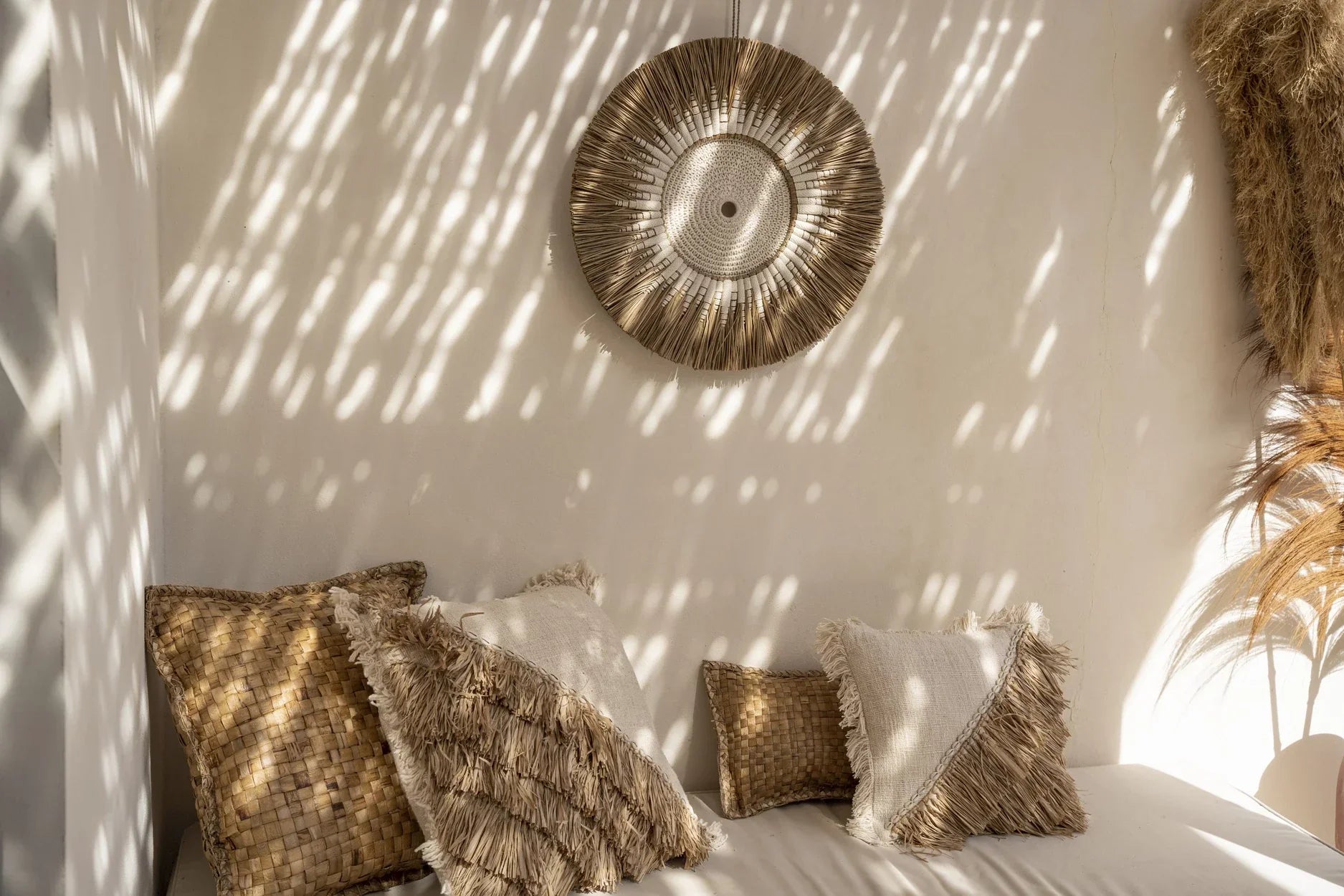 Raffia Macramé Wall Decoration - Natural White