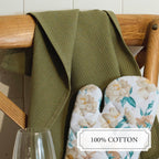 Set De 3 Paños De Cocina - Liso - Verde Claro