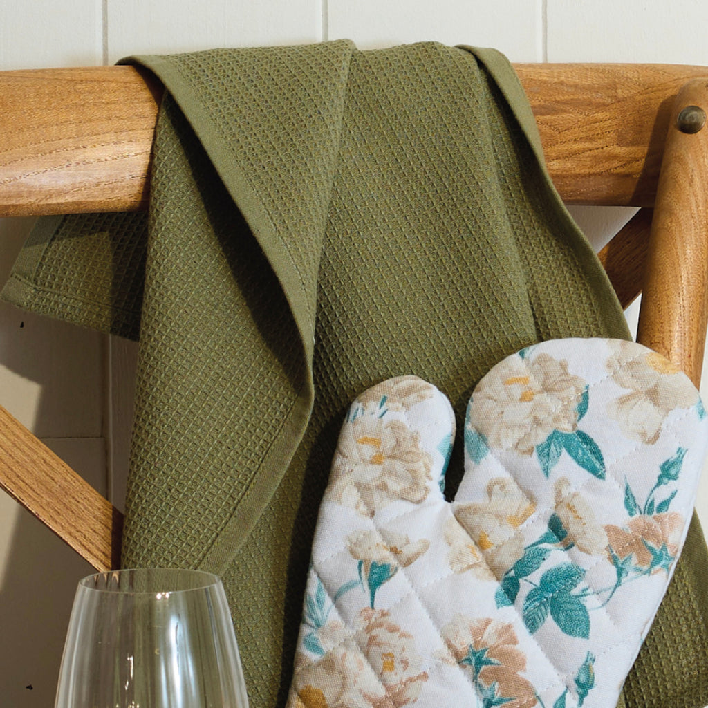Set De 3 Paños De Cocina - Liso - Verde Claro