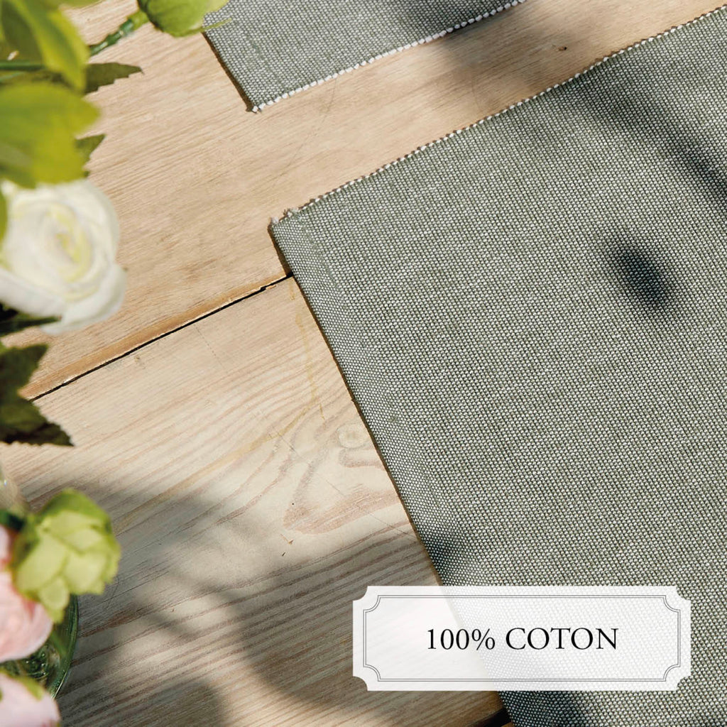 Set of 4 Placemats - Chambray - Dark Green