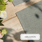 Set of 4 Placemats - Chambray - Dark Green