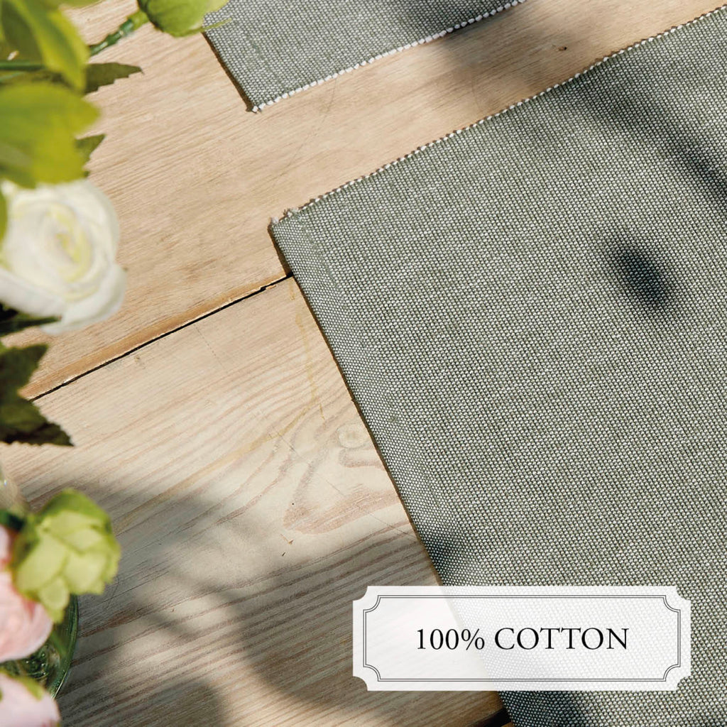 Set of 4 Placemats - Chambray - Dark Green
