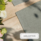 Set of 4 Placemats - Chambray - Dark Green