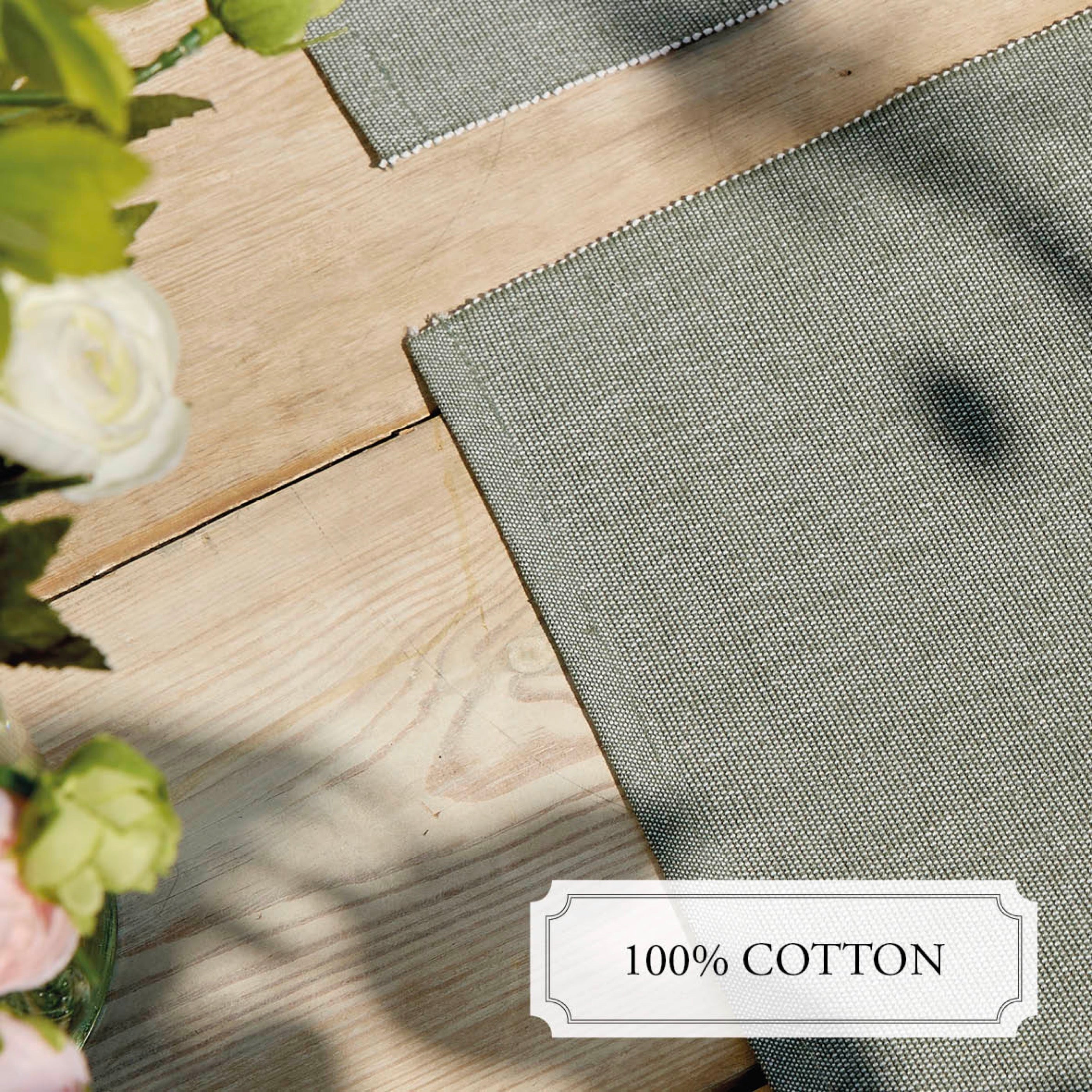 Set of 4 Placemats - Chambray - Dark Green