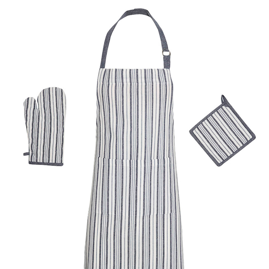 Sauter - Tablier, Gant De Cuisine Et Manique - Nina - 100% Coton - Bleu
