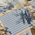 Set De Table Coton - Rayé Bleu