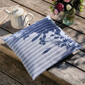 Coussin Coton - Rayé Bleu