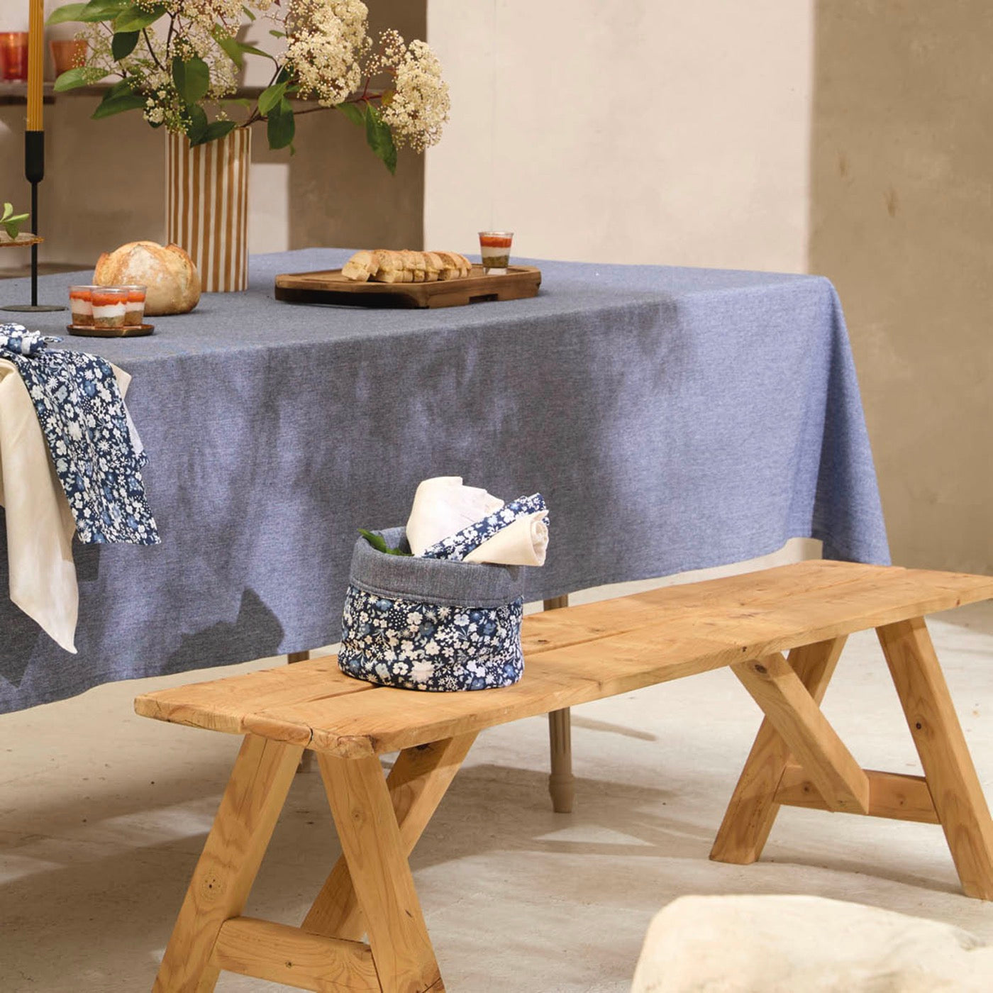 Nappe - Chambray - Bleu Foncé - 5 Tailles