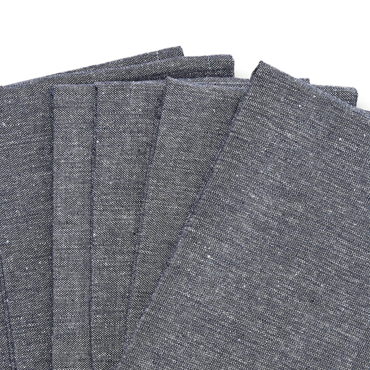 Sauter - Serviette De Table - Chambray Blue 6 X - 100% Coton - Bleu Foncé