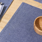 Juego De 4 Manteles Individuales - Chambray - Azul Oscuro