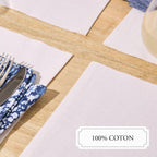 Ensemble De 4 Sets De Table - Chambray - Blanc Cassé