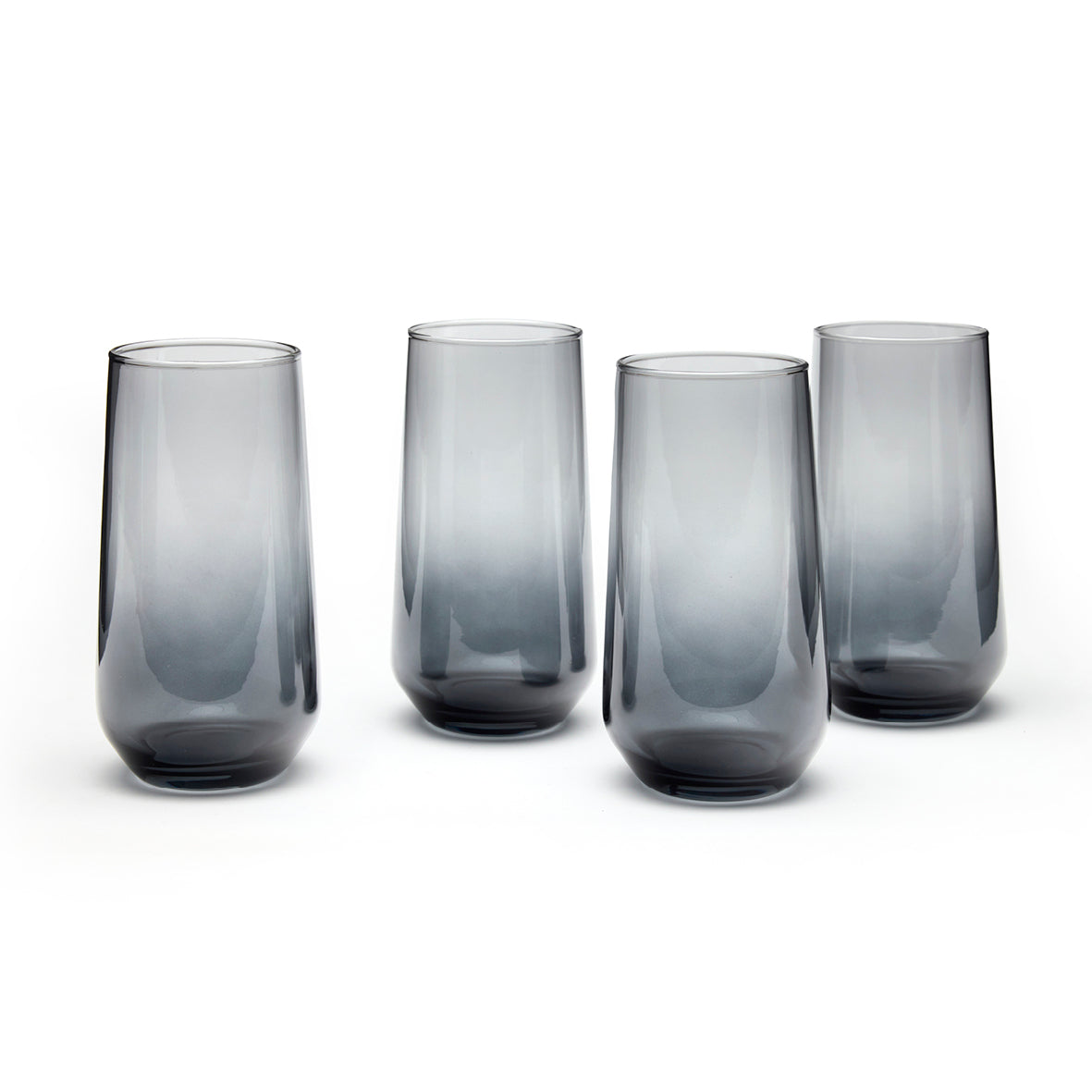 Art Culinaire - Set De 4 Gobelets Hauts - Ombre Dia - Verre - Gris Foncé