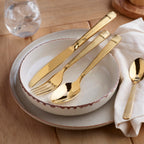 Art Culinaire - Zestaw Sztućców - Noblesse 24 Elementy - Stal Nierdzewna 18/10 - Złoty