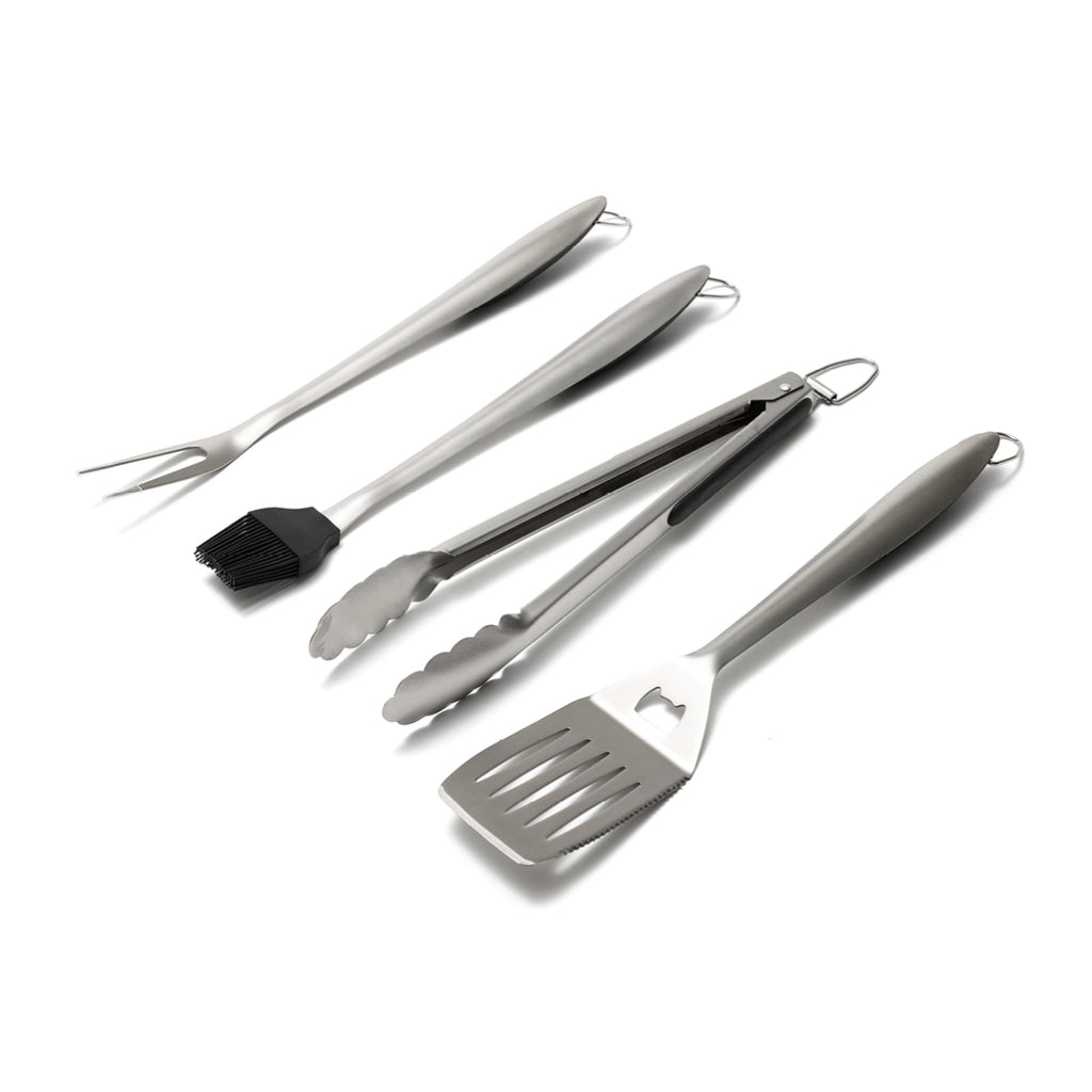 Art Culinaire - Zestaw Przyborów Do Grilla 4 Elementy - Grill - Stal Nierdzewna - Srebrny