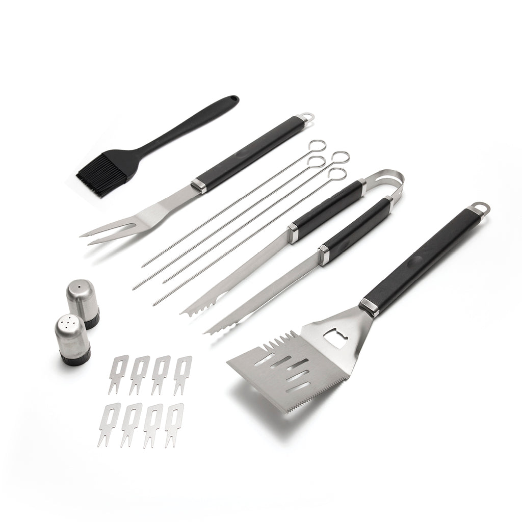 Art Culinaire - Set D'Ustensiles Pour Barbecue 12 Pièces - Grill - Acier Inoxydable - Argent