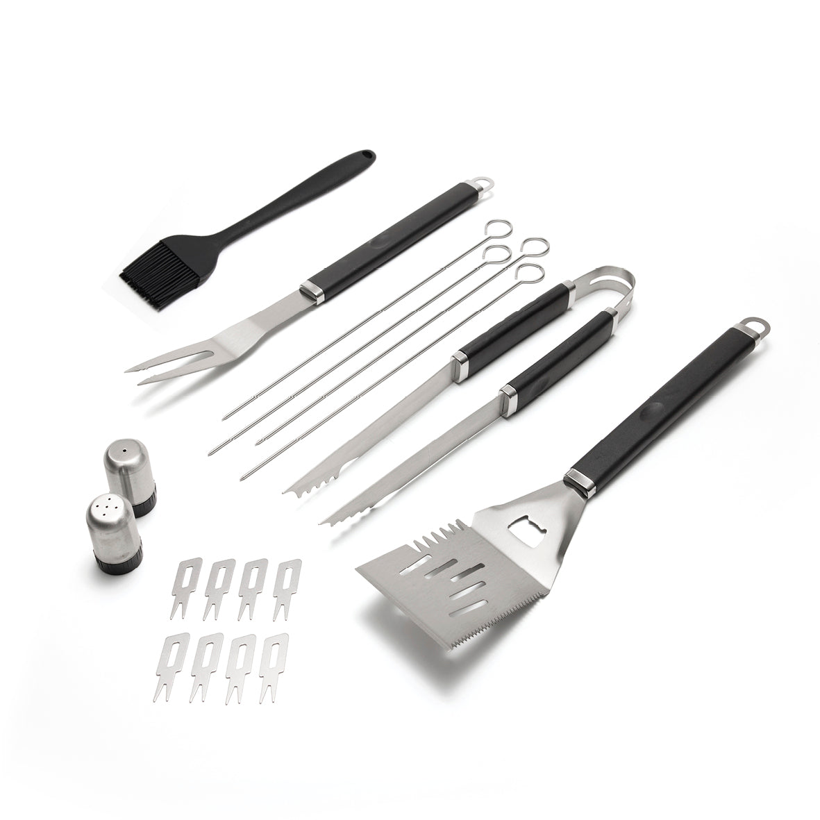 Art Culinaire - Set D'Ustensiles Pour Barbecue 12 Pièces - Grill - Acier Inoxydable - Argent