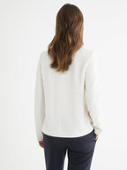 Veste Crepe Cou - Blanc Moyen Grise - Femme