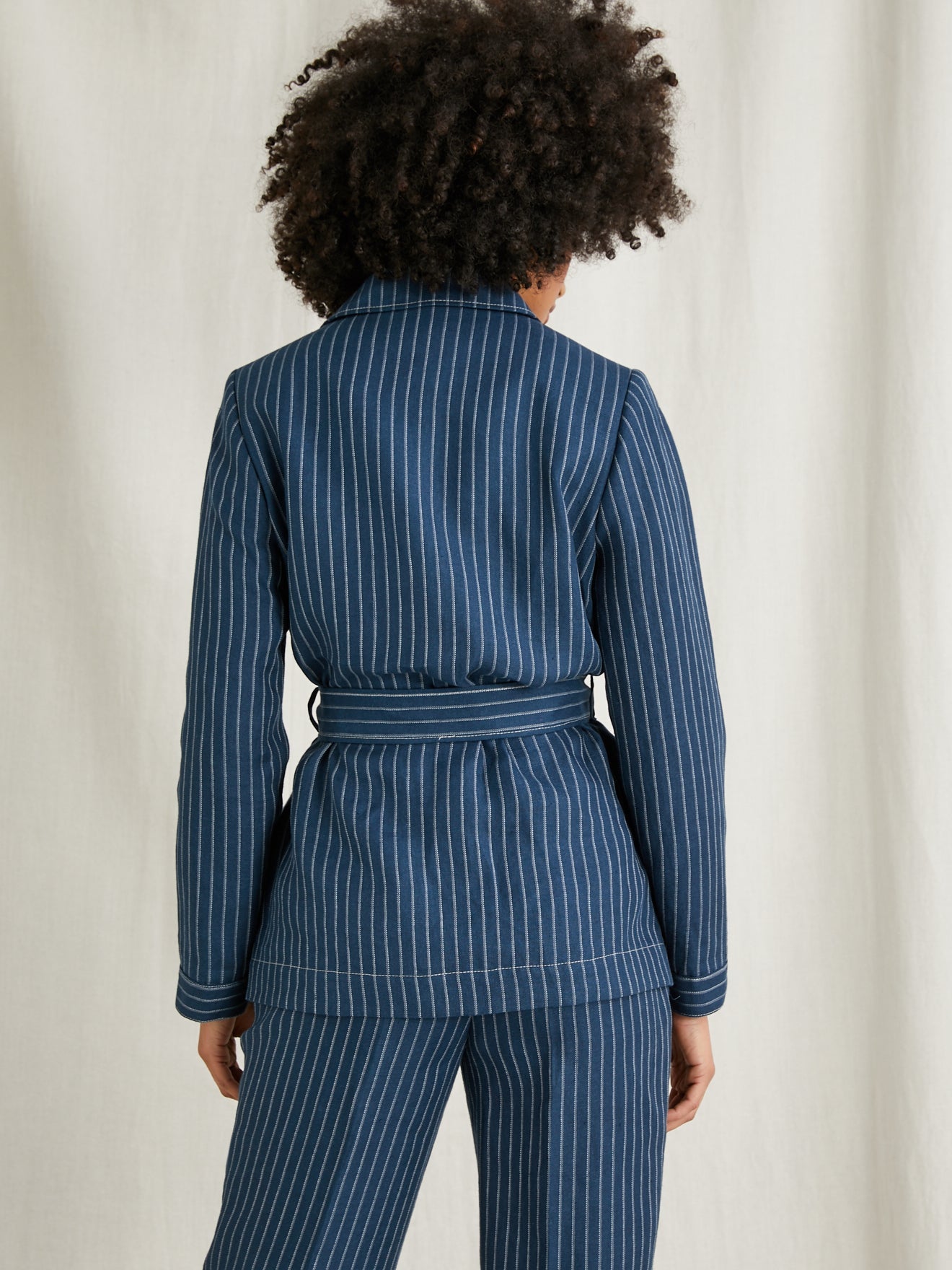 Saharienne Raye - Bleu Fonce Raye - Femme