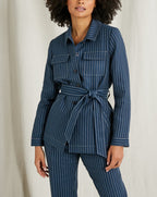 Saharienne Raye - Bleu Fonce Raye - Femme