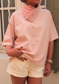 Light pink bandana scarf