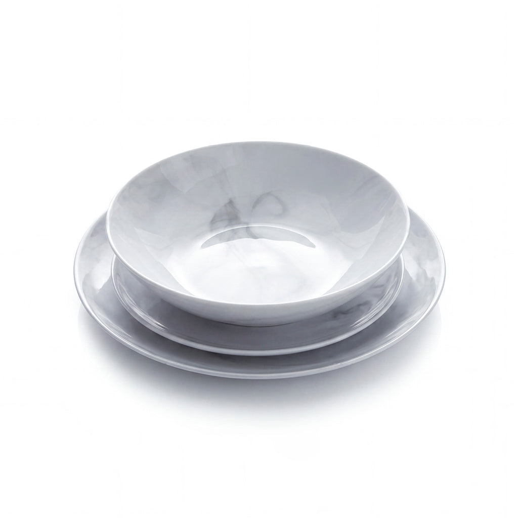 Art Culinaire - Spisestel 18 Dele - Opalglas - Hvid Marmor