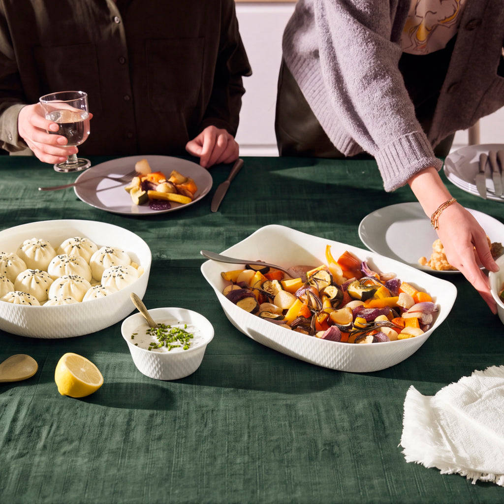 Art Culinaire - Okrągłe naczynie do zapiekania - Fournée - Szkło opalowe - Biały
