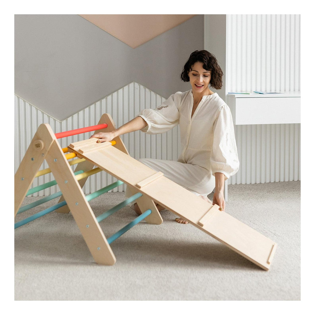 Pikler Triangle + Large Double-Sided Slide