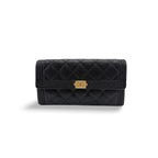 Chanel - Lång Boy Flap-plånbok i läder - Svart