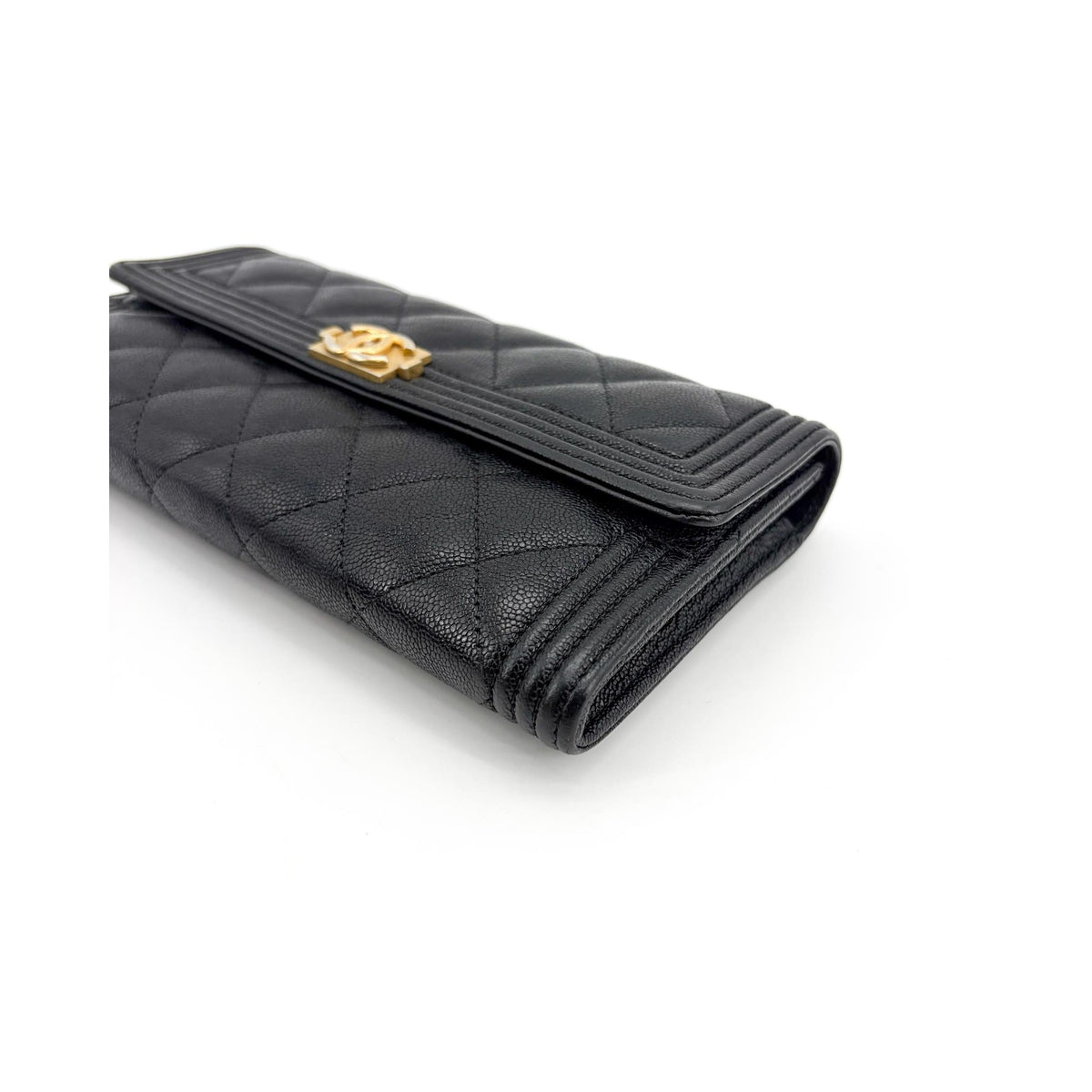 Chanel - Lång Boy Flap-plånbok i läder - Svart