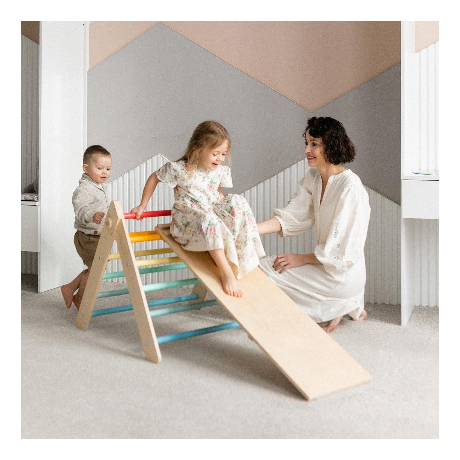 Pikler Triangle + Large Double-Sided Slide